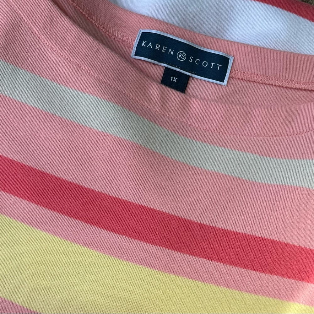Karen Scott 1X Short Sleeve Shirt